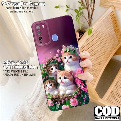 Case Itel Vision Pro Silicone Pro Camera Fashion Case Cat