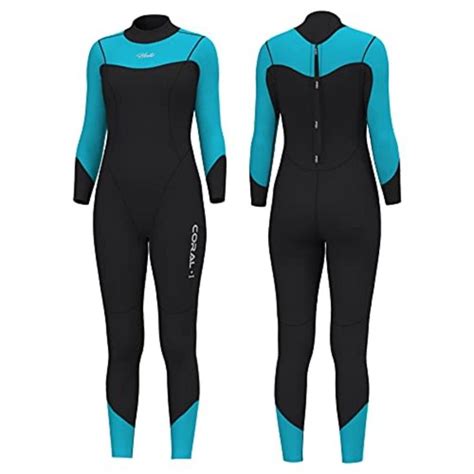 Other Hevto Wetsuit Women 3mm Neoprene Full Suits Zip Blue Xs Coral 1