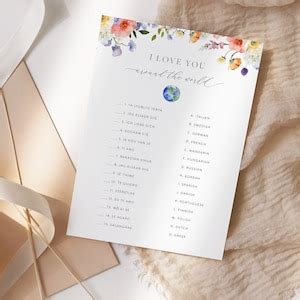 I Love You Around The World Bridal Shower Game Template Printable