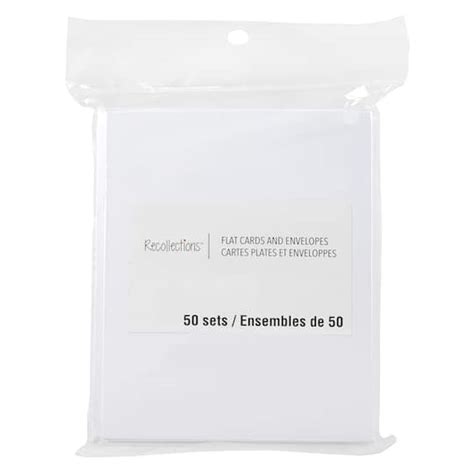 50 Sets Of White Flat Cards And Envelopes By Recollections™ 4 25 X 5 5 Michaels