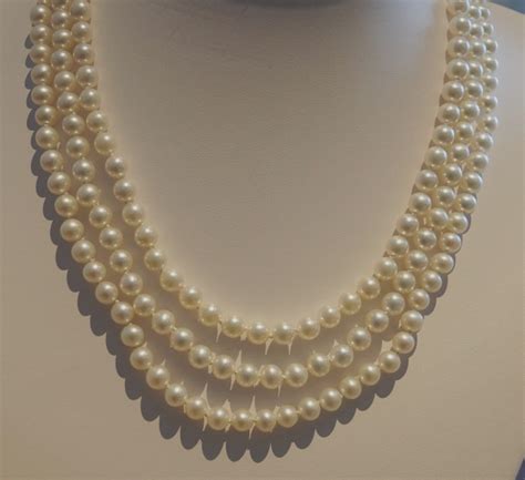 Three Row Pearl Necklace