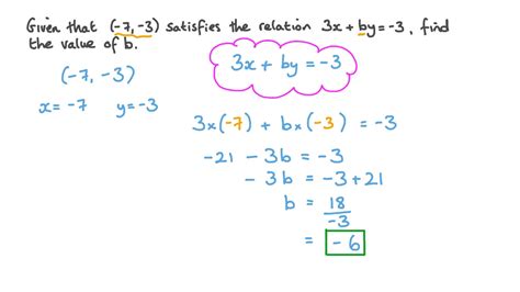 Question Video Finding The Value Of An Unknown Coefficient In A Linear