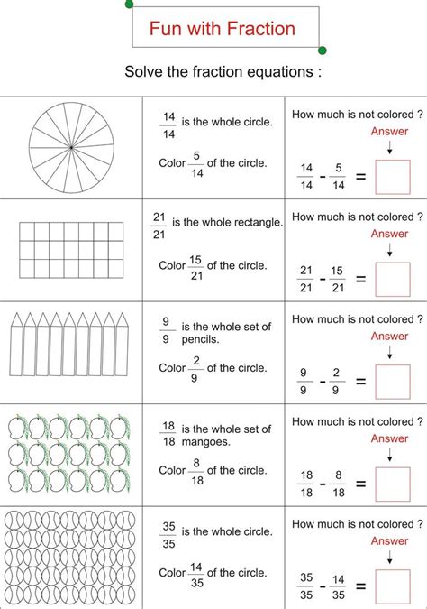 Printable 3rd Grade Fraction Worksheets