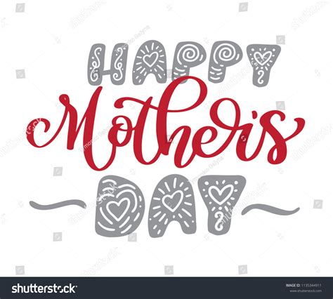 Happy Mothers Day Hand Drawn Lettering Stock Illustration 1135344911