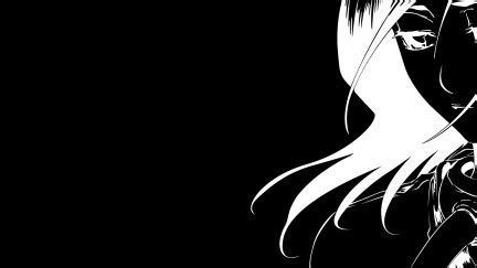 face, Bleach, Kuchiki Rukia, black, dark, anime vectors, anime girls, anime, simple background ...