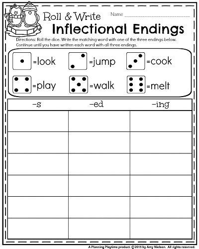 Inflected Endings Worksheets