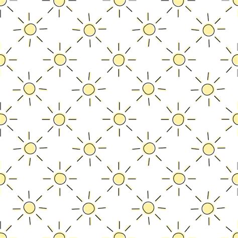 Premium Vector Seamless Summer Pattern With Hand Drawn Sun