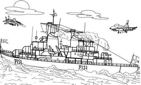 Coloriage Bateau De Guerre Facile Dessin Gratuit Imprimer