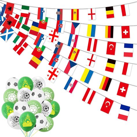 2pack Euro Championship 2024 Flags Bunting Eurovision Party Decorations