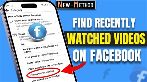 How To Find Recently Watched Videos On Facebook 2024 Easily YouTube