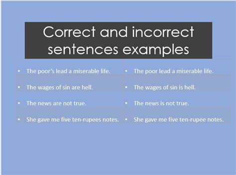 Correct And Incorrect Sentences Examples By Tahir Nadeem Medium