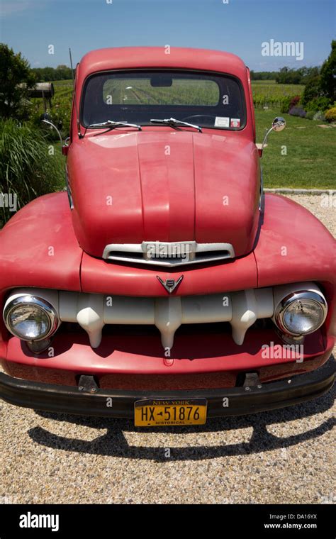 Old Red Ford Truck Stock Photo Alamy