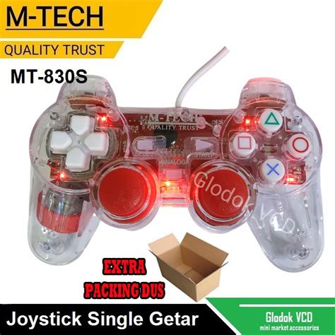 Jual Gamepad Single Getar Joystick Computer PC Laptop Transparan M