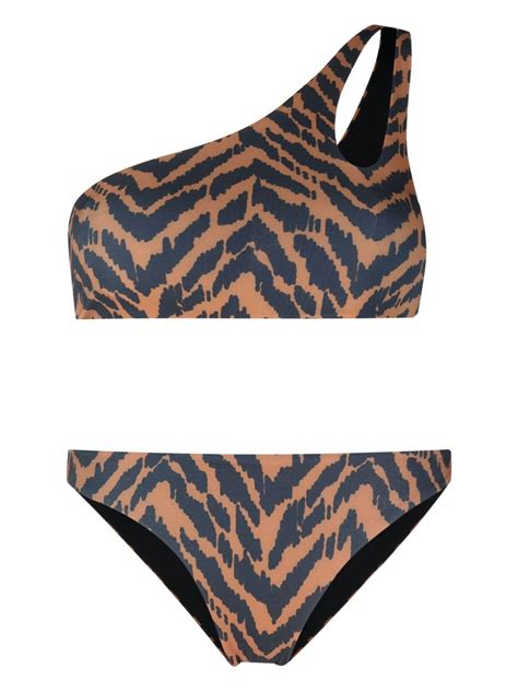 Matin E Tiger Print One Shoulder Bikini Eraldo Us