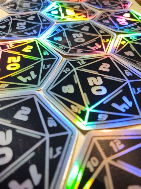 Holographic D20 Vinyl Sticker Scratch Resistant Etsy