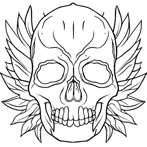 Skull Vector Illustration Line Art Premium Ai Generated Vector