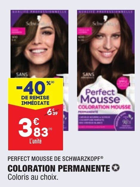 Promo Coloration Permanente Perfect Mousse De Schwarzkopf Chez Aldi