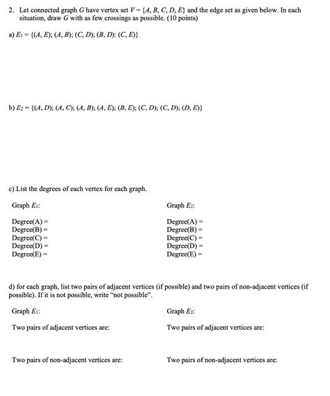 Solved 2 Let Connected Graph G Have Vertex Set