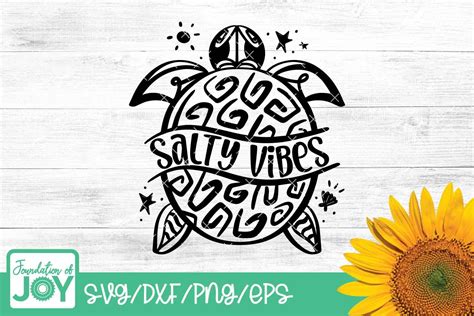 Salty Vibes Svg Turtle Svg Graphic By Foundationofjoy Creative Fabrica