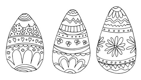 Easter eggs doodle set. Easter eggs Hand drawn decorative elements in ...