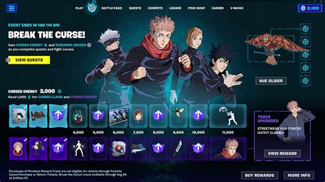 Défi Jujutsu Kaisen sur Fortnite la liste complète des quêtes et des