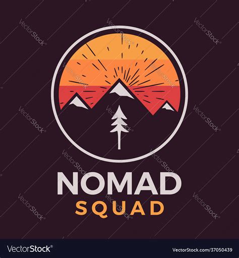 Nomad Squad Logo Retro Camping Adventure Emblem Vector Image