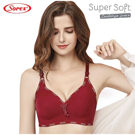 Jual Bra Sorex 17233 Super Soft Busa Sedang Tanpa Kawat Kait 3 Cup