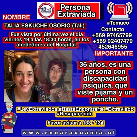 Personas Extraviadas LeyExtraviados On Twitter RT RNEAraucania