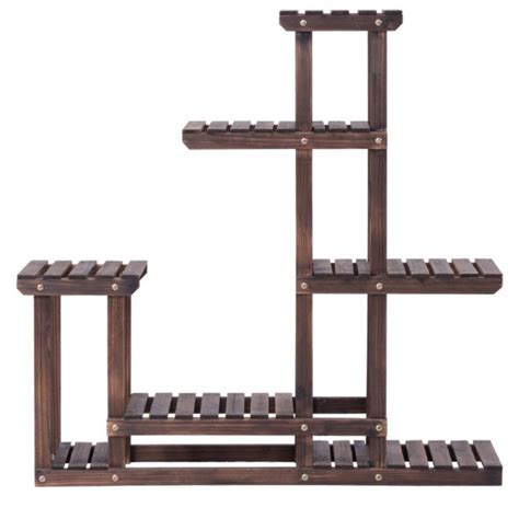 Arlmont Co Bellew Free Form Multi Tiered Solid Wood Plant Stand