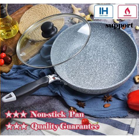 OriginalReady StockJapanese Non Stick Pan Set Marble Stone Wok 28cm