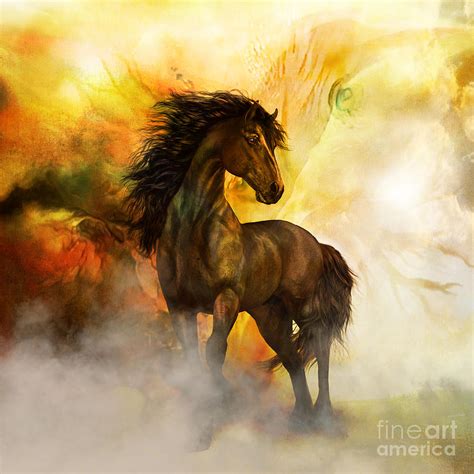 Chitto Black Spirit Horse Painting by Shanina Conway