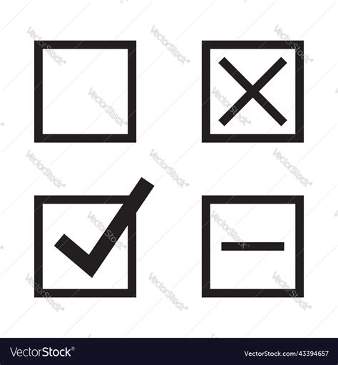 Checkbox Icon Set Flat Graphic Design Symbol Vector Image