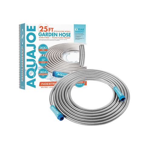 Aqua Joe Heavy Duty 25 Ft Spiral Constructed Stainless Steel Garden