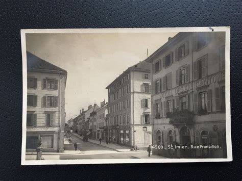 St Imier Rue Francillon Strasse Belebt AK Gel 1926 Carte Kaufen Auf