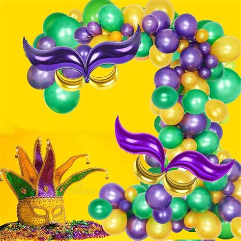 Mardi Gras Balloon Arch Garland Kit 123 Pcs Purple Green Gold Etsy