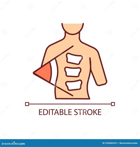 Cobb Method RGB Color Icon Stock Vector Illustration Of Vertebrae