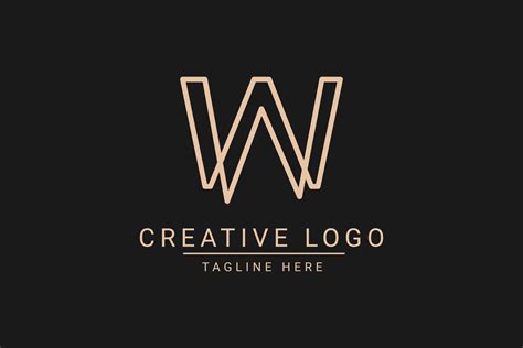 Modern creative letter W vector logo design. Minimalist flat line logo ...