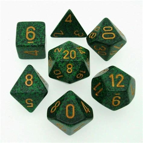 Chessex Speckled Golden Recon 7pc Dice Set Chx25335 New