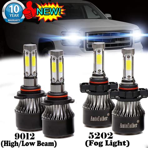 Combo Led Headlights Fog Light Bulbs For Gmc Sierra