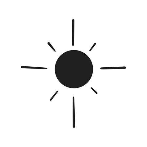 Cute cartoon hand drawn sun drawing. Sweet vector black and white sun ...