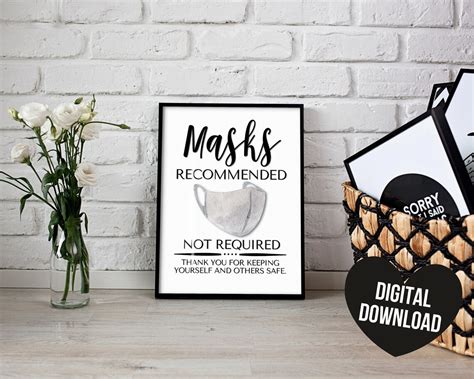 Face Mask Sign PRINTABLE Wear a Mask Sign Face Mask - Etsy