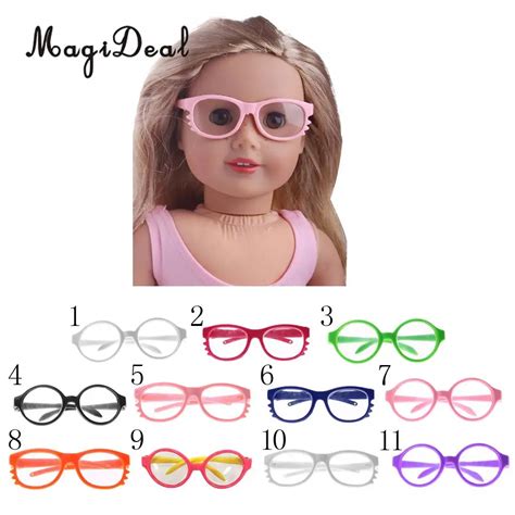 1pair Cute Doll Glasses Black Eyeglasses Made For 18 Inch American Doll My Life Dolls Clothes