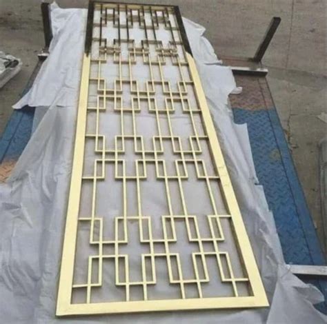 Golden Stainless Steel Partition Pvd Gold Polished Panel At Rs