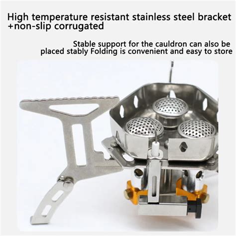 Estufa de Gas para acampar horno portátil de tres quemadores para