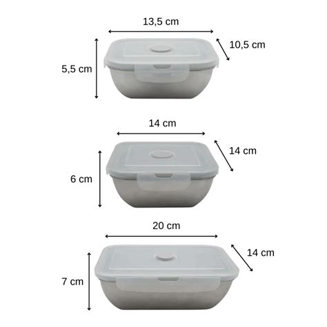 Fackelmann Set De Lunch Box Inox Ml Ml Et Ml