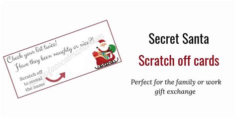 Secret Santa Scratch Cards {free Printable} Diary Of A So Cal Mama