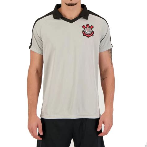 Camiseta Polo Spr Corinthians Rey Cinza