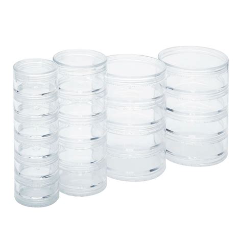 Stackable Bead Storage Containers Round Three Size Assortment 19 Total Containers Walmart