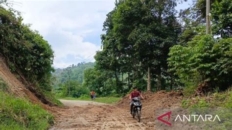 Sempat Terputus Karena Longsor Akses Jalan Desa Pulau Beringin Ke Desa