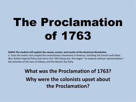 PPT - The Proclamation of 1763 PowerPoint Presentation, free download ...